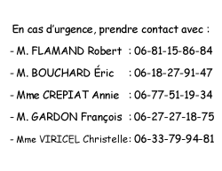 Numéros d’urgence