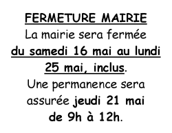 Fermeture printemps 2026