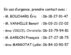 Numéros d’urgence